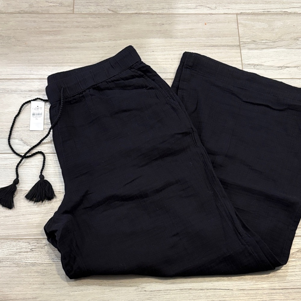 Loft Beach 🏝️ Wide Leg  Black Pants NWT XL